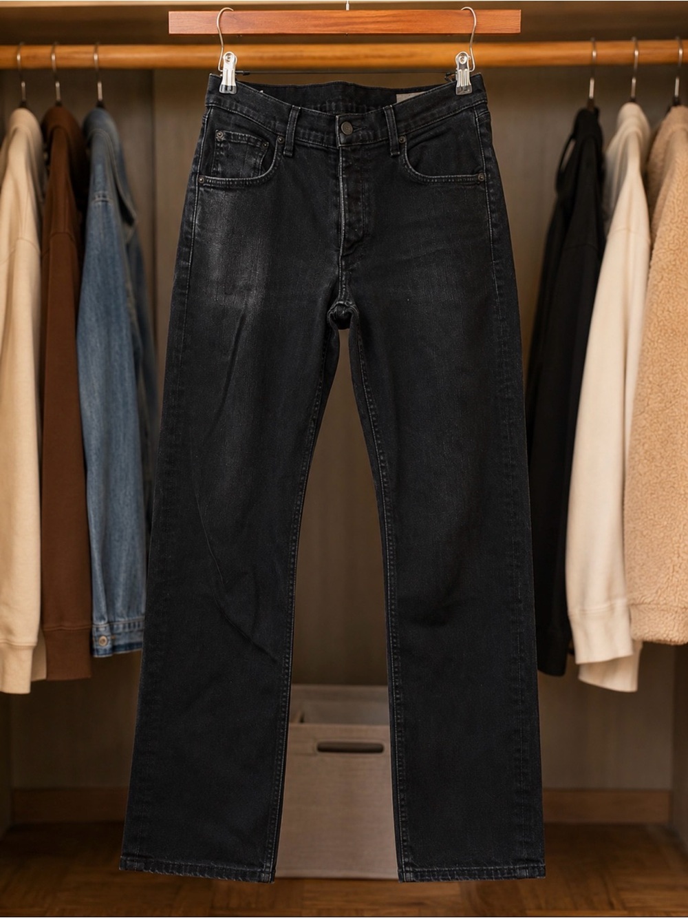 rag & bone Washed Black Straight Jeans